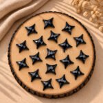 Black Onyx Carved Ninja Star Loose Gemstone 15mm