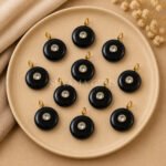 Black Onyx Round Inlay Pendant 15mm