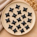 Black Onyx Carved Ninja Star Loose Gemstone 15mm