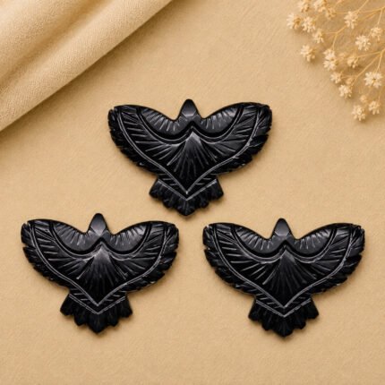 Black Onyx Eagle Carving Gemstone 30mm