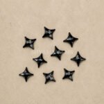 Black Onyx Carved Ninja Star Loose Gemstone 12mm