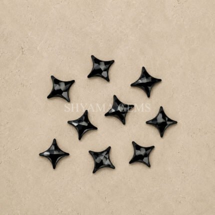 Black Onyx Carved Ninja Star Loose Gemstone 12mm