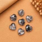 Black Rutile Heart Faceted 10mm Gemstone