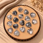 Black Rutile Heart Faceted 10mm Gemstone