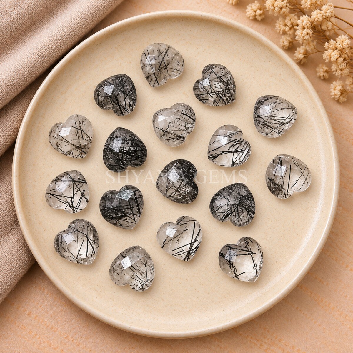 Black Rutile Heart Faceted 10mm Gemstone Black Rutile Heart Faceted 10mm Gemstone