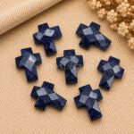 Black Sunstone Faceted Cross Shape Loose Gemstone 15x10mm