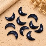 Black Sunstone Faceted Moon Gemstone 17mm