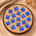 Blue Chalcedony Carved Ninja Star Loose Gemstone 15mm