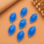 Blue Chalcedony Conch Shell Carved Gemstone 18×10mm