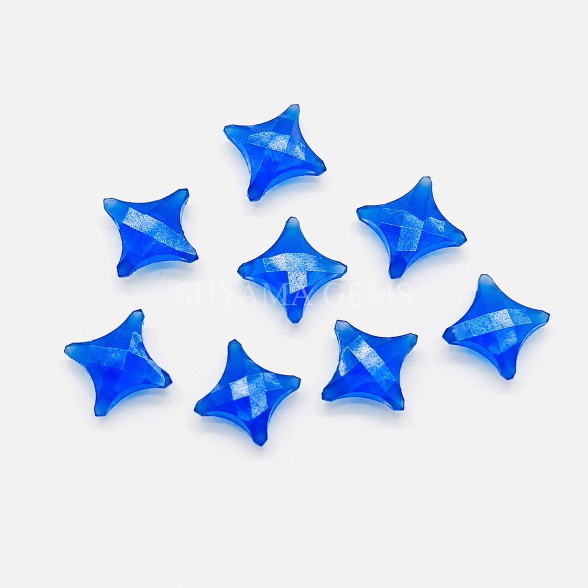 Blue Chalcedony Carved Ninja Star Loose Gemstone 12mm Blue Chalcedony Carved Ninja Star Loose Gemstone 12mm