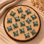 Blue Copper Turquoise Carved Ninja Star Loose Gemstone 15mm