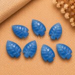 Blue Opal Leaf Carved Gemstone 14x10mm