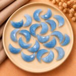 Blue Opal Faceted Moon Gemstone 17mm