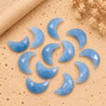 Blue Opal Faceted Moon Gemstone 17mm