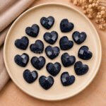 Black Sunstone Heart Faceted 10mm