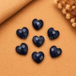 Black Sunstone Heart Faceted 10mm