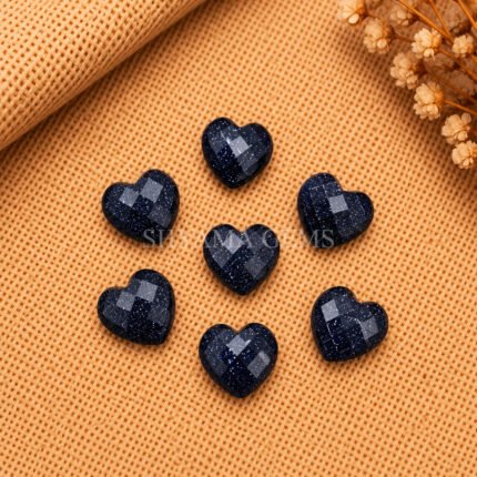 Black Sunstone Heart Faceted 10mm