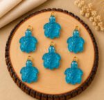 Blue Topaz Quartz Hydro Turtle Carved 18mm Gemstone Pendant