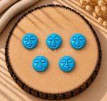 Blue Turquoise Full Moon Face Carved 15mm Loose Gemstone