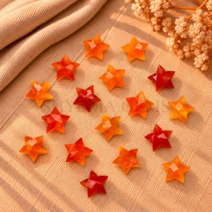 Carnelian Star Faceted Loose Gemstone 10mm