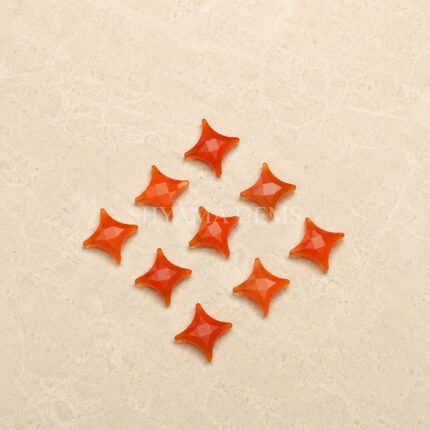 Carnelian Carved Ninja Star Loose Gemstone 12mm