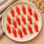Carnelian Fish Inlay Pendant 25x8mm