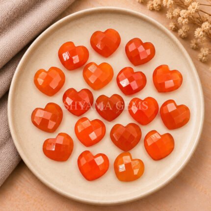 Carnelian Heart Faceted 10mm