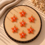 Carnelian Starfish Carved 15mm Pendant