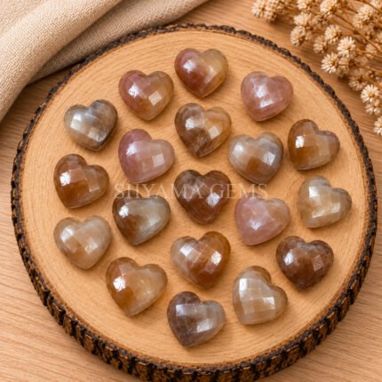 Chocolate Moonstone Heart Faceted 10mm