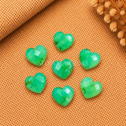 Chrysoprase Heart Faceted 10mm