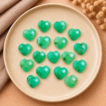 Chrysoprase Heart Faceted 10mm