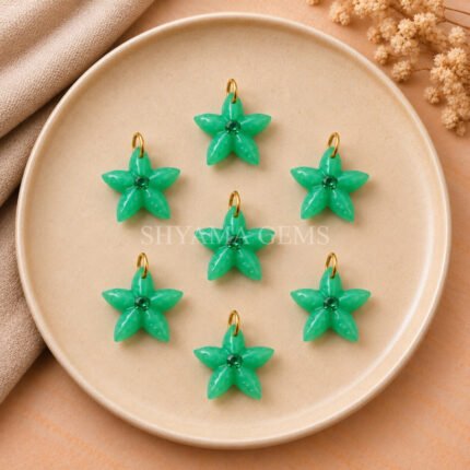 Chrysoprase Chalcedony Starfish Carved 15mm Pendant