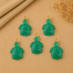 Chrysoprase Chalcedony Turtle Carved 18mm Gemstone Pendant