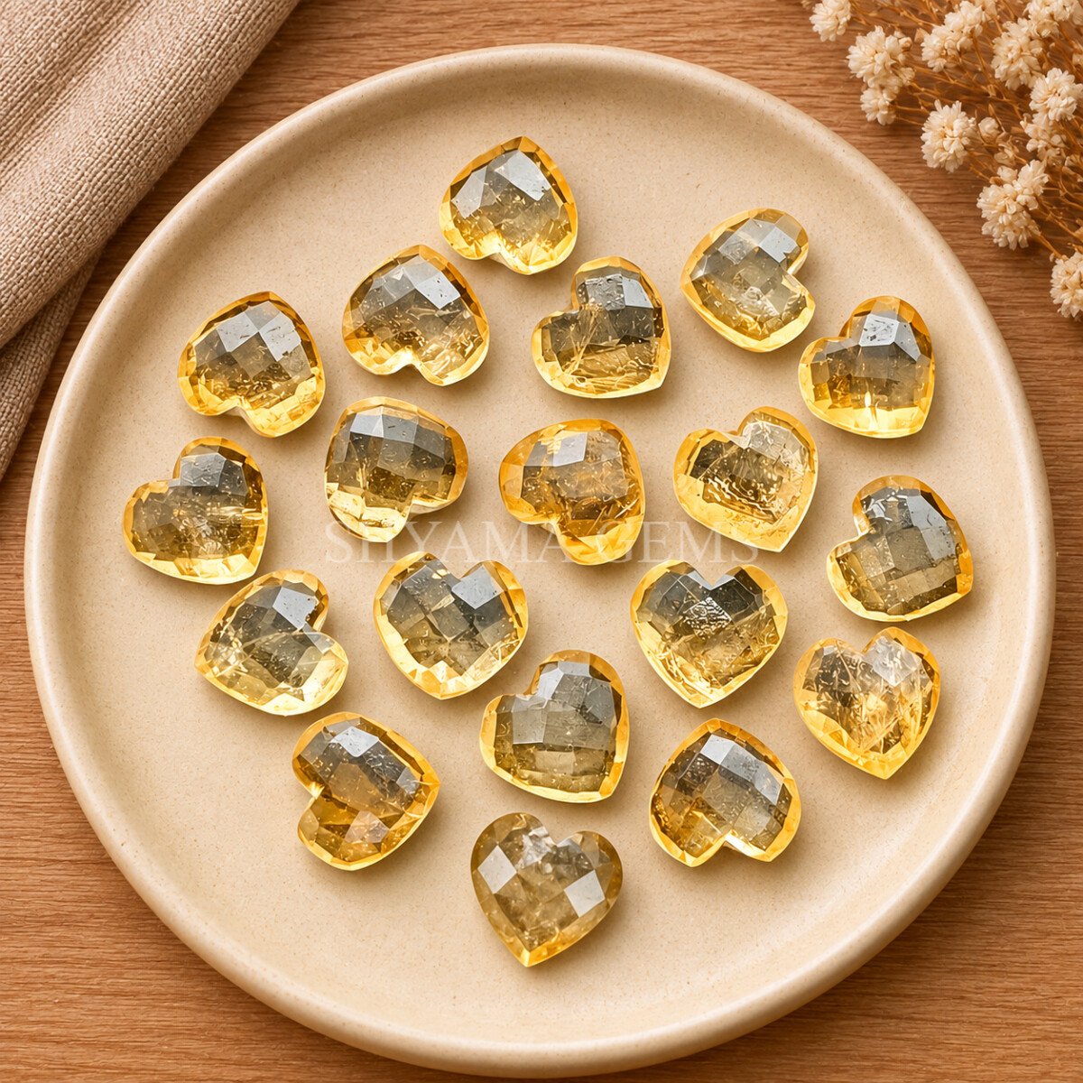 Citrine Heart Faceted 10mm Citrine Heart Faceted 10mm
