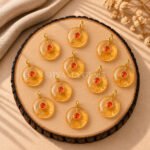 Citrine Round Inlay Pendant 15mm