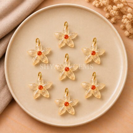 Citrine Starfish Carved 15mm Pendant