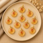 Citrine Round Inlay Pendant 15mm