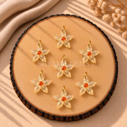 Citrine Starfish Carved 15mm Pendant