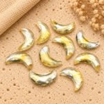 Citrine Quartz Faceted Moon Gemstone 17mm
