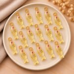 Citrine Quartz Fish Inlay Pendant 25x8mm