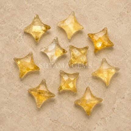 Citrine Carved Ninja Star Loose Gemstone 12mm