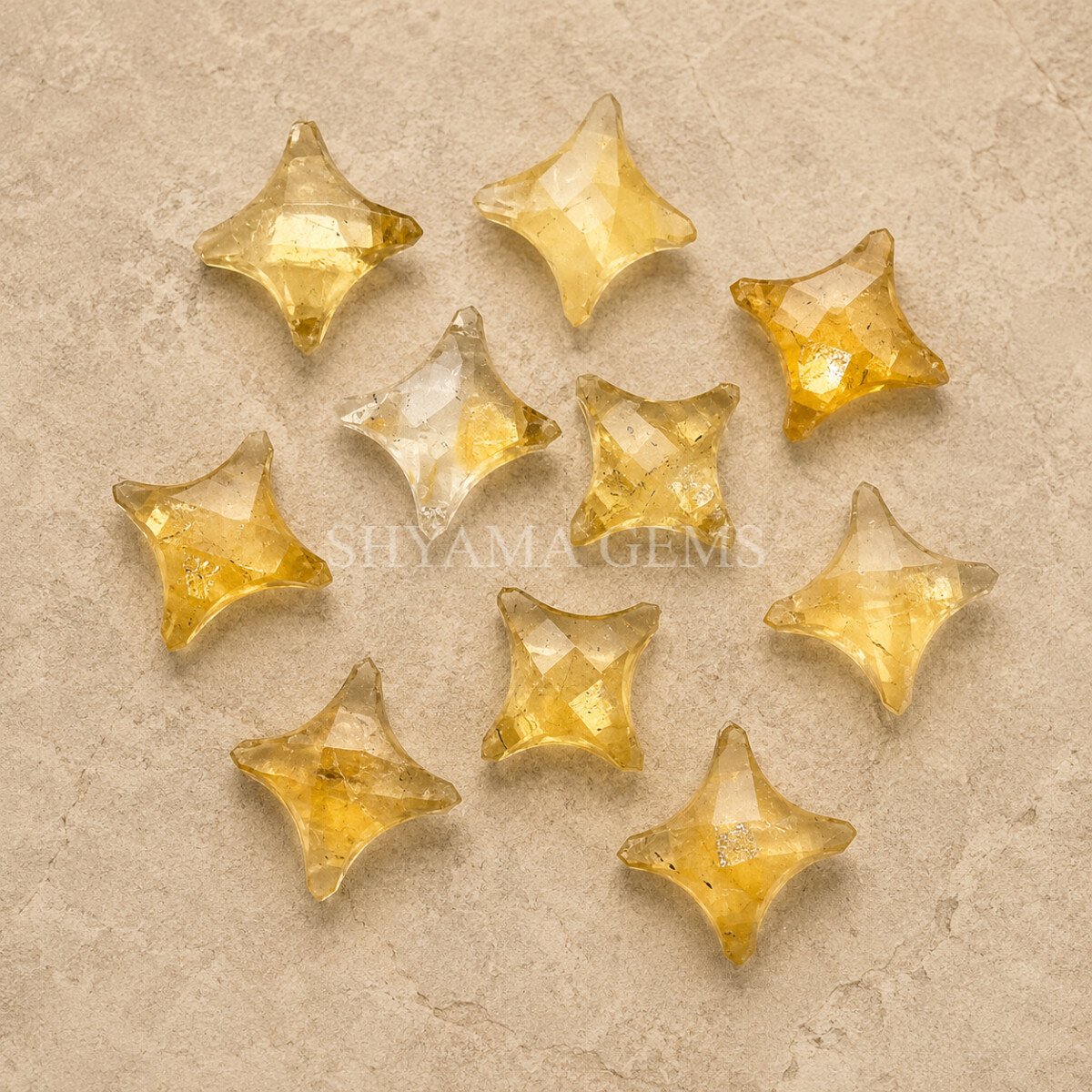 Citrine Carved Ninja Star Loose Gemstone 12mm Citrine Carved Ninja Star Loose Gemstone 12mm