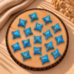 Copper Turquoise Carved Ninja Star Loose Gemstone 15mm