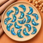 Copper Turquoise Faceted Moon Gemstone 17mm