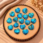 Copper Turquoise Heart Faceted 10mm