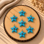 Copper Turquoise Starfish Carved 15mm Pendant
