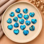 Copper Turquoise Heart Faceted 10mm