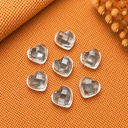 Crystal Quartz Heart Faceted 10mm
