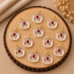Crystal Quartz Round Inlay Pendant 15mm