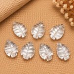 Crystal Quartz Leaf Carved Gemstone 14x10mm